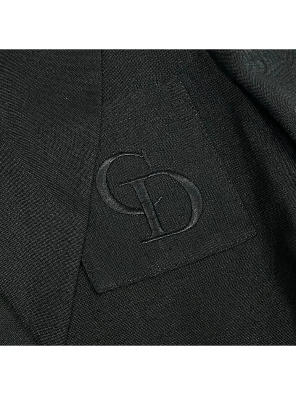 Dior Eh6 Tailored Jacket Double Breasted CD Logo Embroidered Linen Blend 40